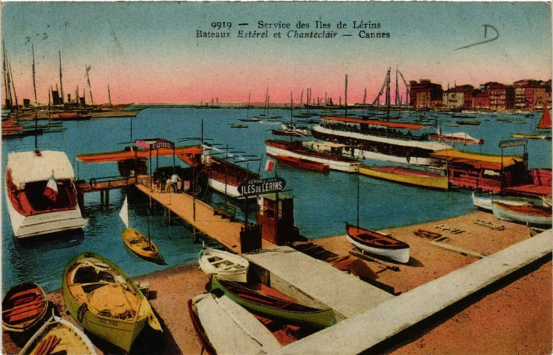 Carte postale ancienne Cannes - Service des Iles de Lérins à Cannes