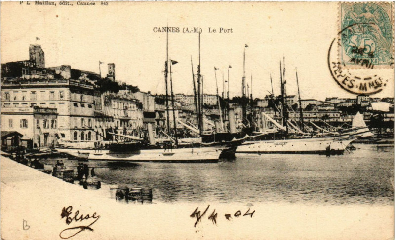 Carte postale ancienne Cannes - Le Port à Cannes