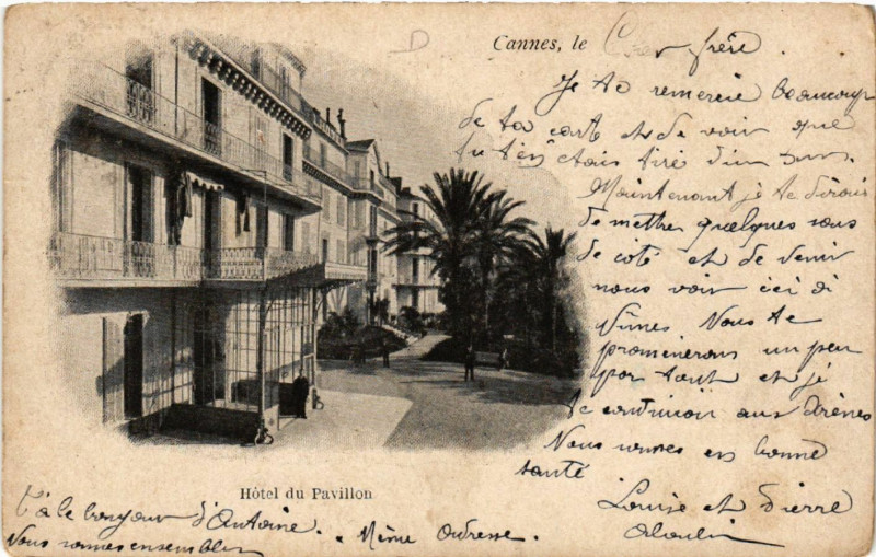Carte postale ancienne Cannes - Hotel du Pavillon à Cannes