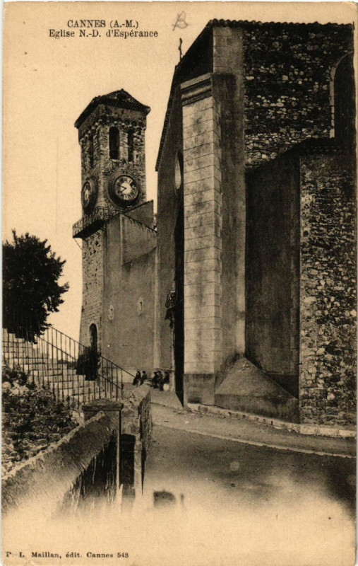 Carte postale ancienne Cannes - Eglise N D. d'Espérance à Cannes
