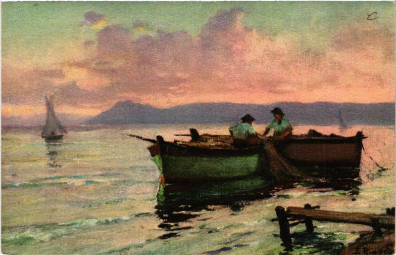 Carte postale ancienne Cannes - Barques a Cannes à Cannes