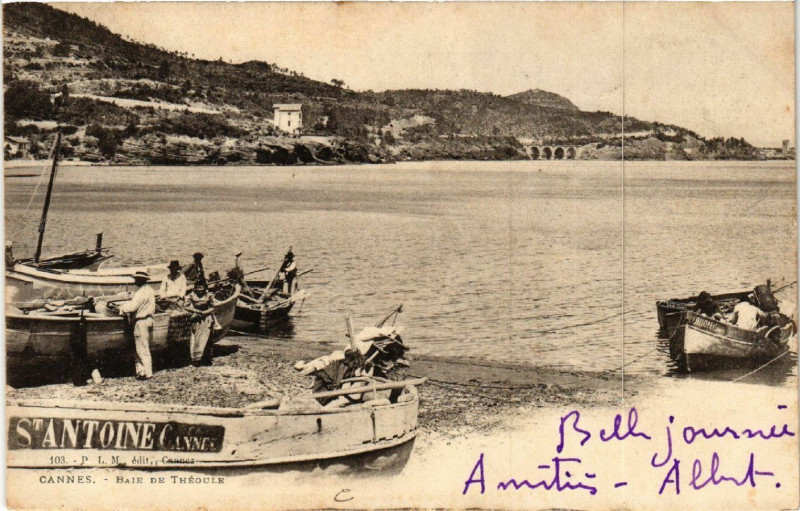 Carte postale ancienne Cannes - Baie de Theoule à Cannes