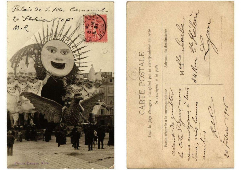 Carte postale ancienne Carnaval de Nice 20 fevrier 1906 carte photo à Nice