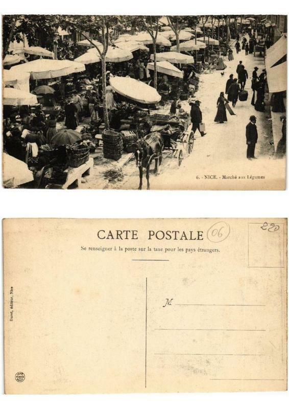 Carte postale ancienne Nice Marche aux Legumes à Nice