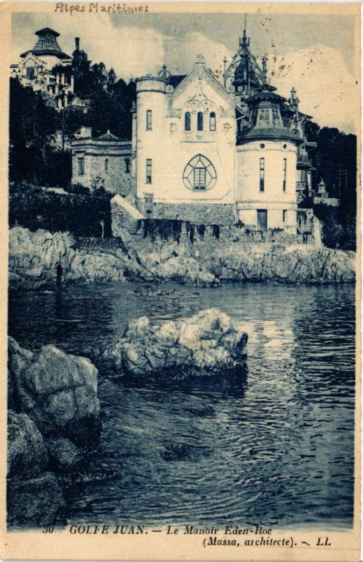 Carte postale ancienne Golfe-Juan - Le Manoir Eden-Roc (assa, architecte)