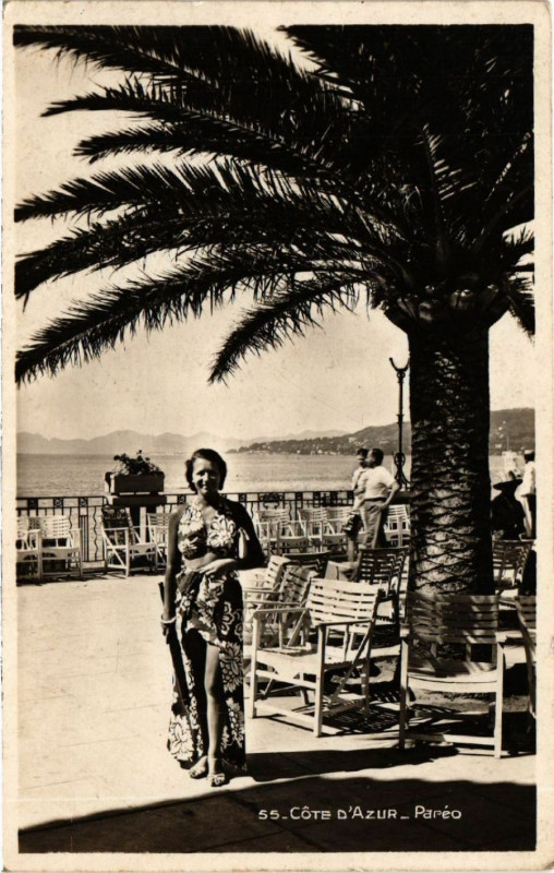 Carte postale ancienne Cote d'Azur - Paréo