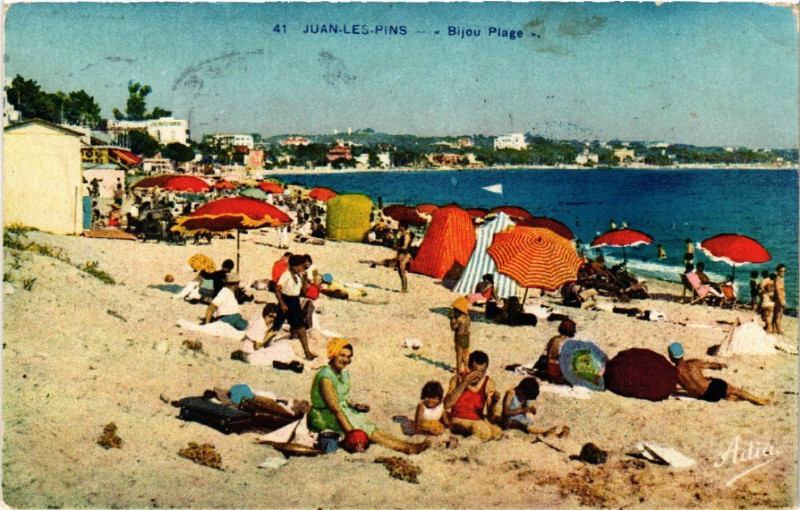 Carte postale ancienne Juan-les-Pins - Bijou Plage