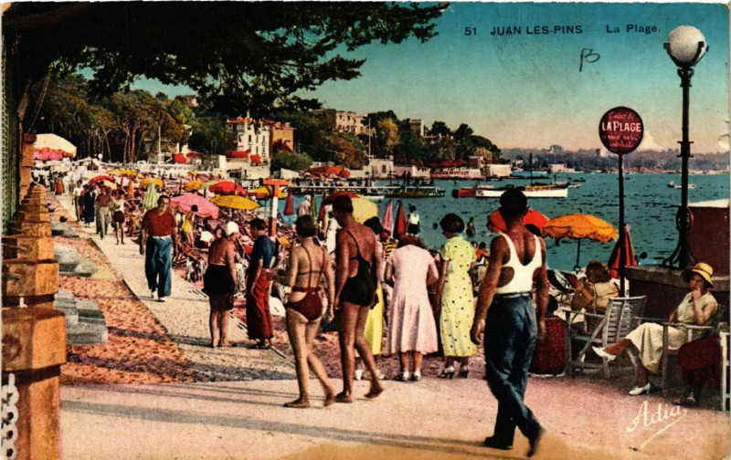 Carte postale ancienne Juan-les-Pins - La Plage