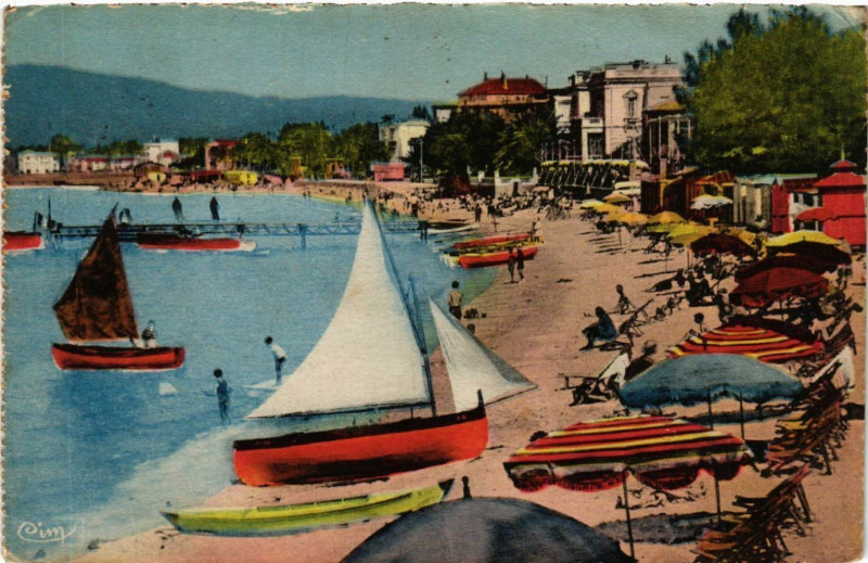 Carte postale ancienne Juan-les-Pins - La Plage