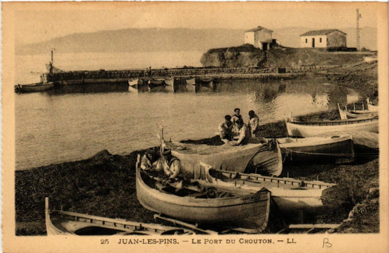 Carte postale ancienne Juan-les-Pins - Le Port du Crouton