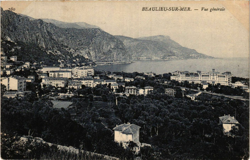 Carte postale ancienne Beaulieu-sur-Mer - Vue générale à Beaulieu-sur-Mer