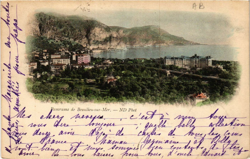 Carte postale ancienne Panorama de Beaulieu-sur-Mer à Beaulieu-sur-Mer
