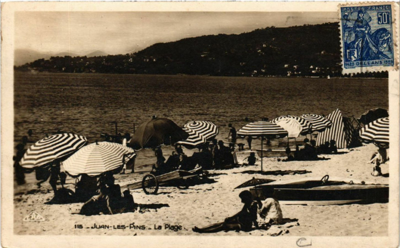 Carte postale ancienne Juan-les-Pins - La Plage