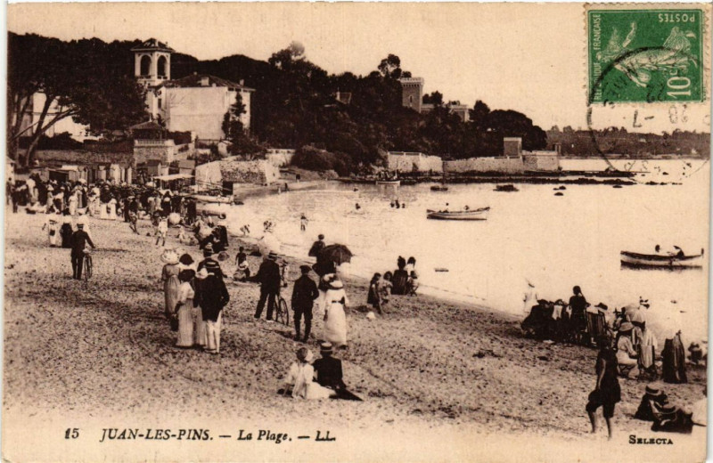 Carte postale ancienne Juan-les-Pins - La Plage