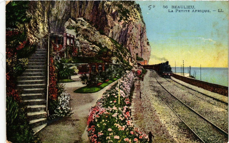 Carte postale ancienne Beaulieu - La Petite Afrique