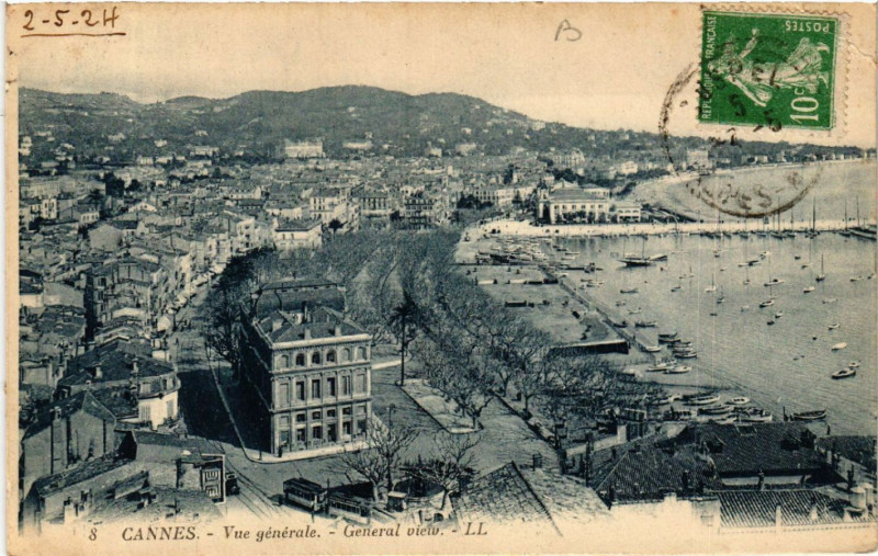 Carte postale ancienne Cannes - Vue générale - General view à Cannes