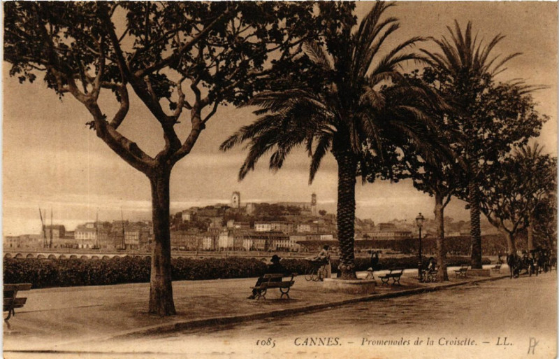 Carte postale ancienne Cannes - Promenade de la Croisette à Cannes