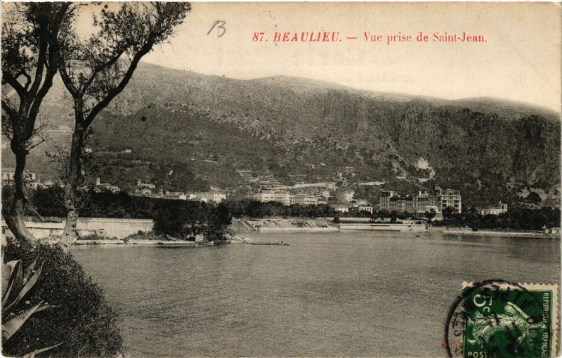 Carte postale ancienne Beaulieu - Vue prise de Saint-Jean