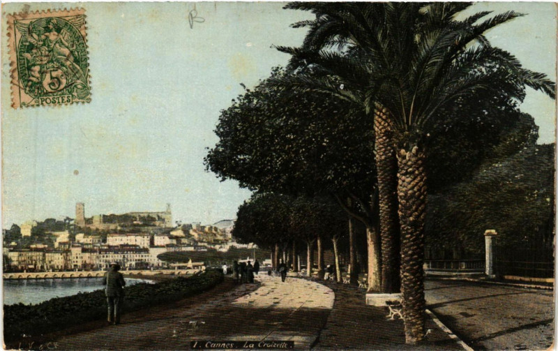 Carte postale ancienne Cannes - La Croisette à Cannes
