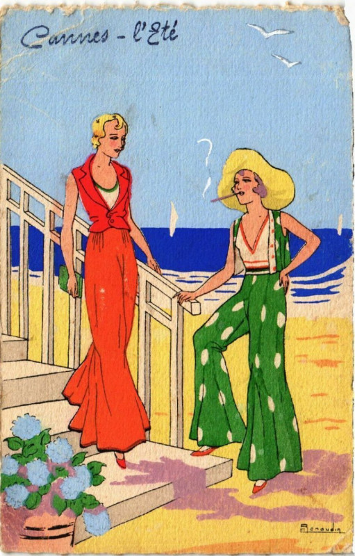 Carte postale ancienne Cannes - l'Eté à Cannes