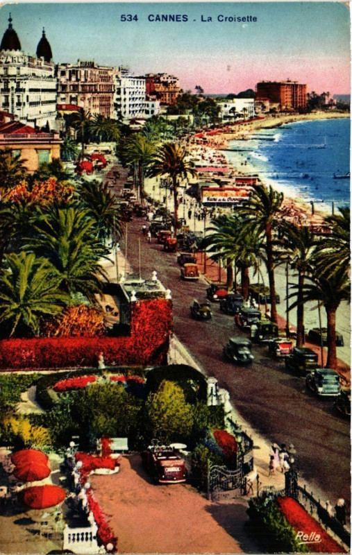 Carte postale ancienne Cannes - La Croisette à Cannes