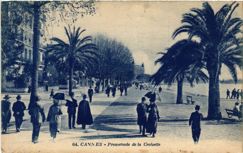 Carte postale ancienne Cannes - Promenade de la Croisette à Cannes