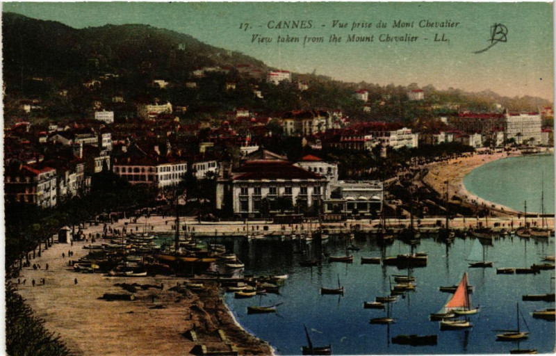 Carte postale ancienne Cannes - Vue prise du Mont Chevalier - View token from the Mont.. à Cannes