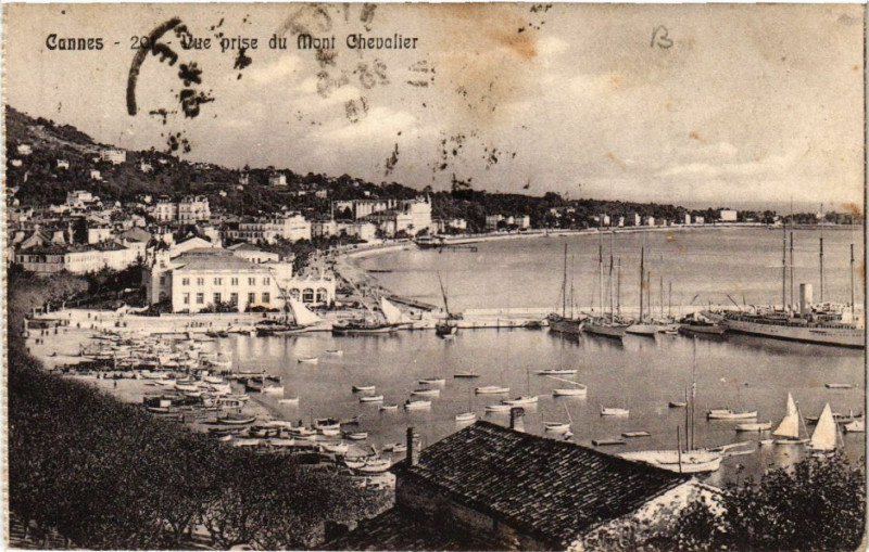 Carte postale ancienne Cannes - Vue prise du Mont Chevalier à Cannes