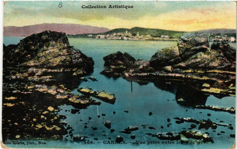 Carte postale ancienne Collection Artistique - Cannes - Vue prise entre le Clochers à Cannes