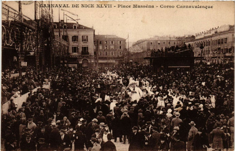 Carte postale ancienne Carnaval de Nice Xlvii - Place Masséna - Corso Carnevalesque à Nice
