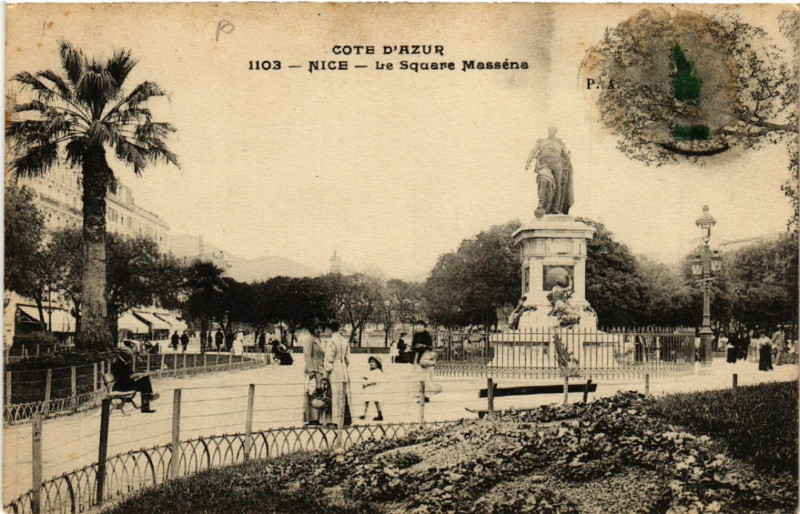 Carte postale ancienne Cote d'Azur - Nice - Le Square Messéna à Nice