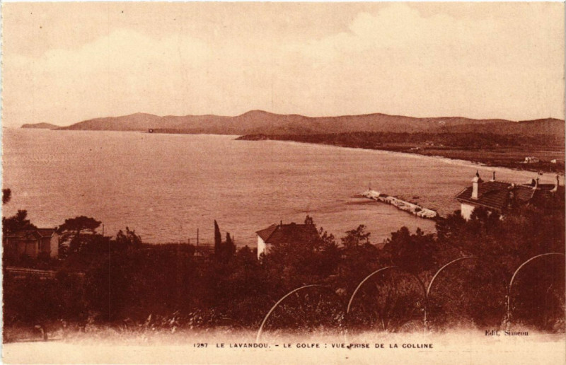 Carte postale ancienne Le Lavandou - Le Golfe Vue prse de la Colline