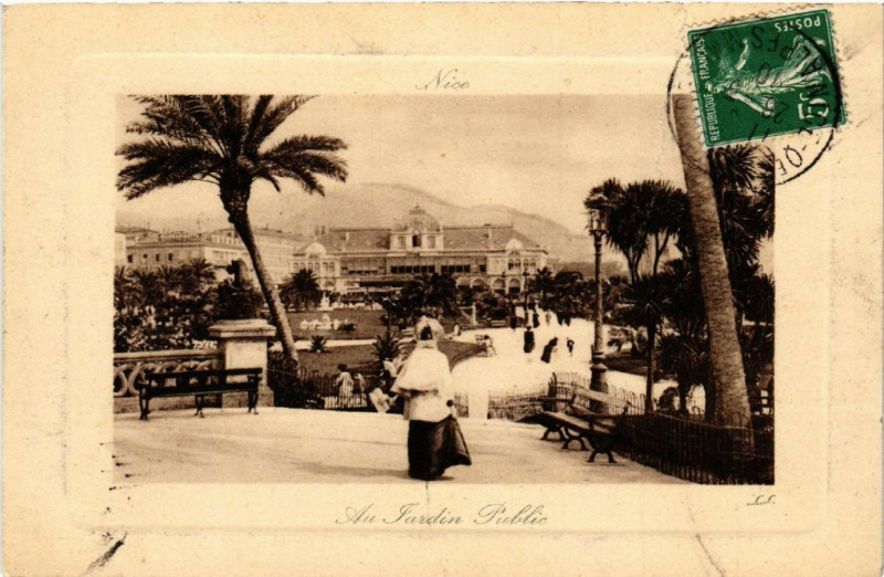 Carte postale ancienne Nice - Au Jardin Public à Nice