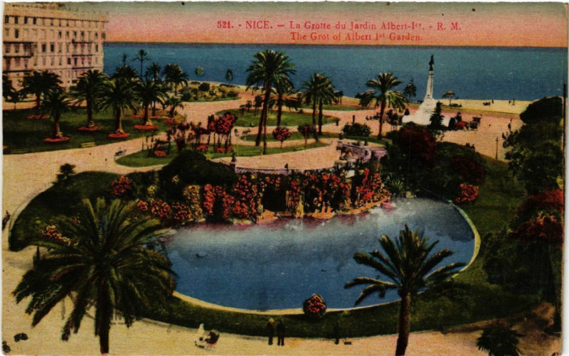 Carte postale ancienne Nice - La Grotte du Jardin Albert Ier - The Grot of Albert 1st .. à Nice