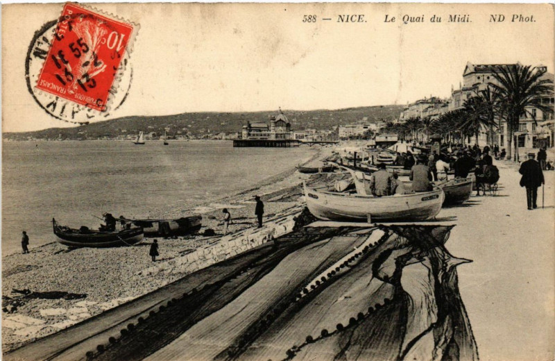 Carte postale ancienne Nice - Le Quai du Midi à Nice