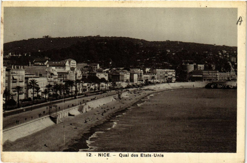 Carte postale ancienne Nice - Quai des Etats-Unis à Nice