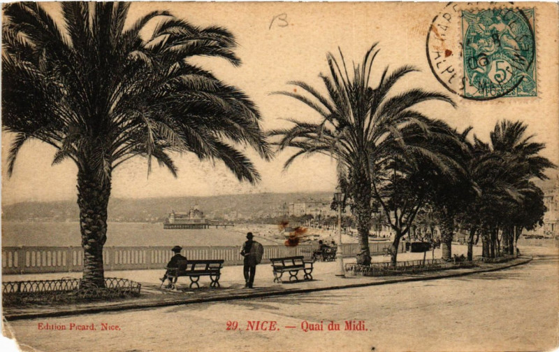 Carte postale ancienne Nice - Quai du Midi à Nice