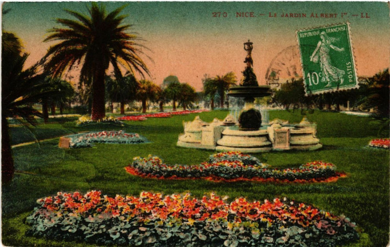 Carte postale ancienne Nice - Le Jardin Albert 1 er à Nice