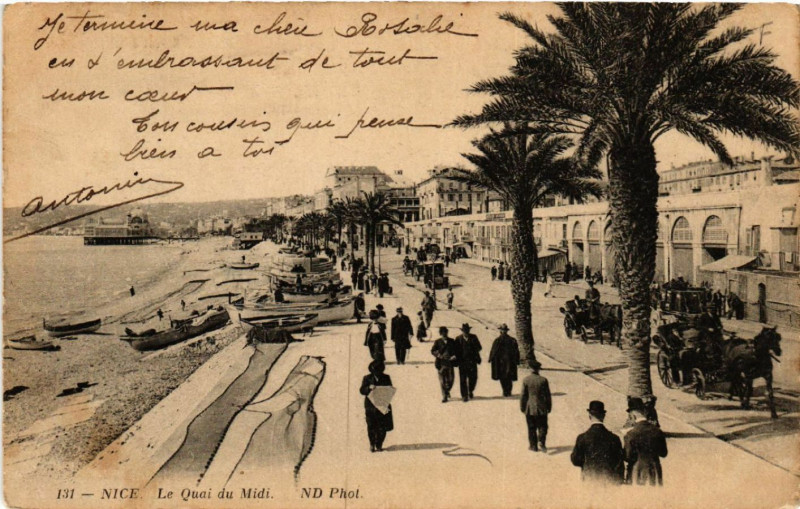 Carte postale ancienne Nice - Le Quai du Midi à Nice