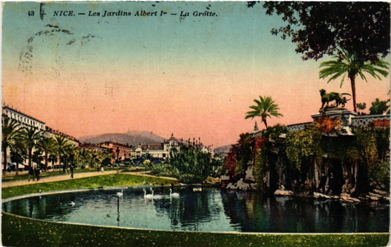 Carte postale ancienne Nice - Les Jardins Albert 1er - La Grotte à Nice