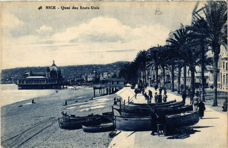 Carte postale ancienne Nice - Quai des Etats-Unis à Nice