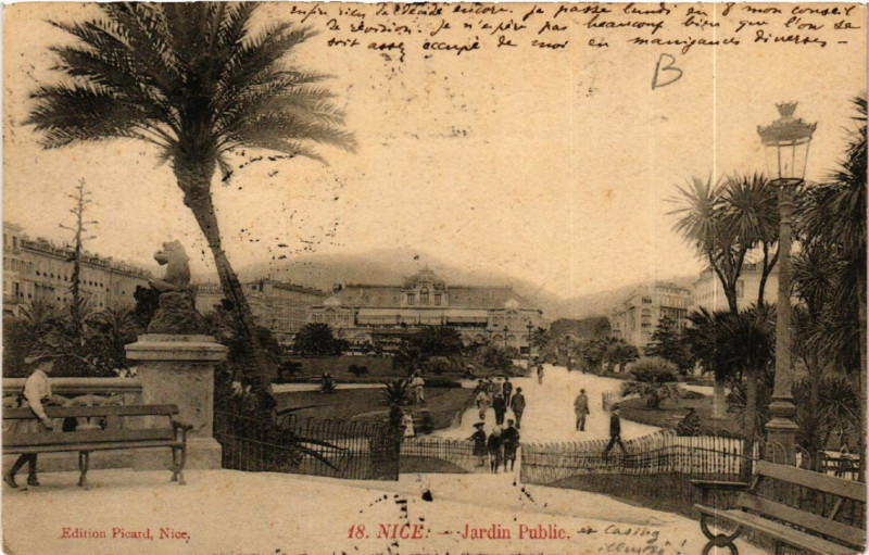 Carte postale ancienne Nice - Jardin Public à Nice