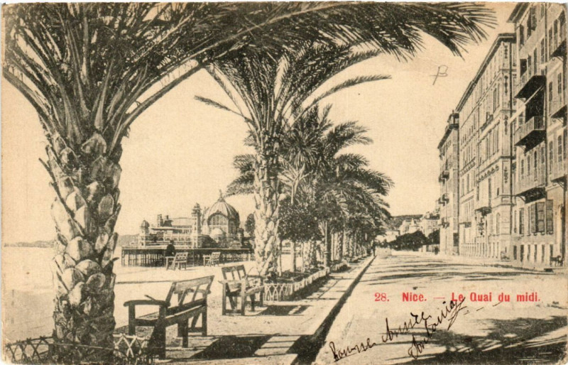 Carte postale ancienne Nice - Le Quai du midi à Nice