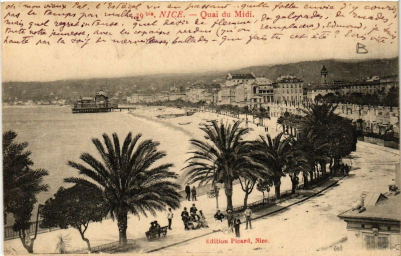 Carte postale ancienne Nice - Quai du Midi à Nice