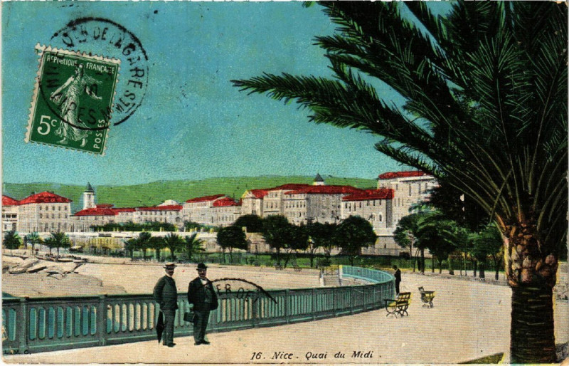 Carte postale ancienne Nice - Quai du Midi à Nice