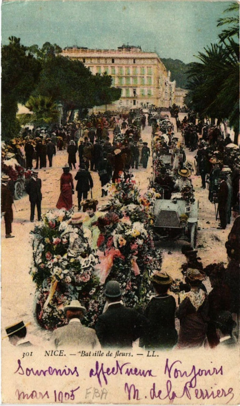 Carte postale ancienne Nice - Bathrille de flowers à Nice