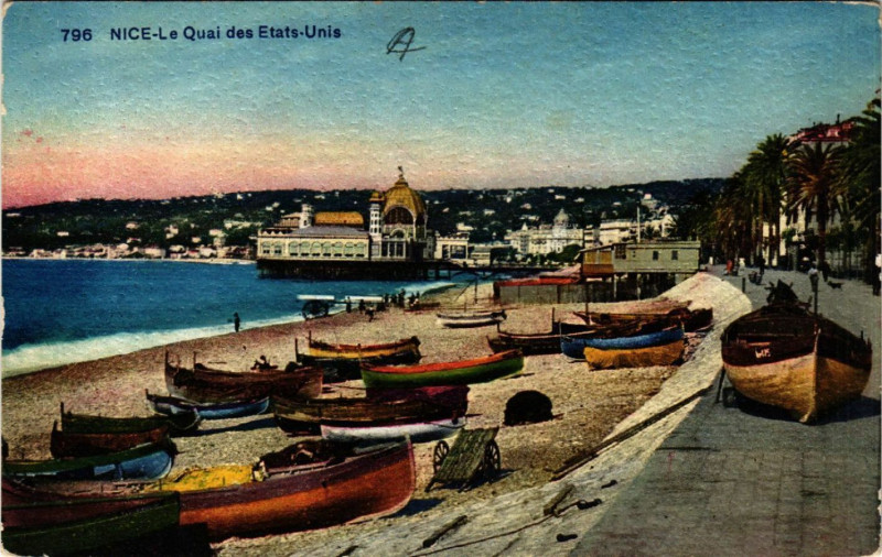 Carte postale ancienne Nice - Le Quai des Etats-Unis à Nice