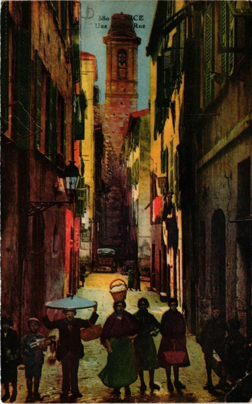 Carte postale ancienne Nice - Une vieille Rue à Nice