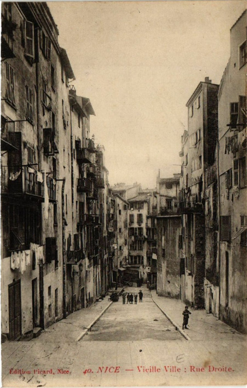 Carte postale ancienne Nice - Vieille-Ville Rue Droite à Nice