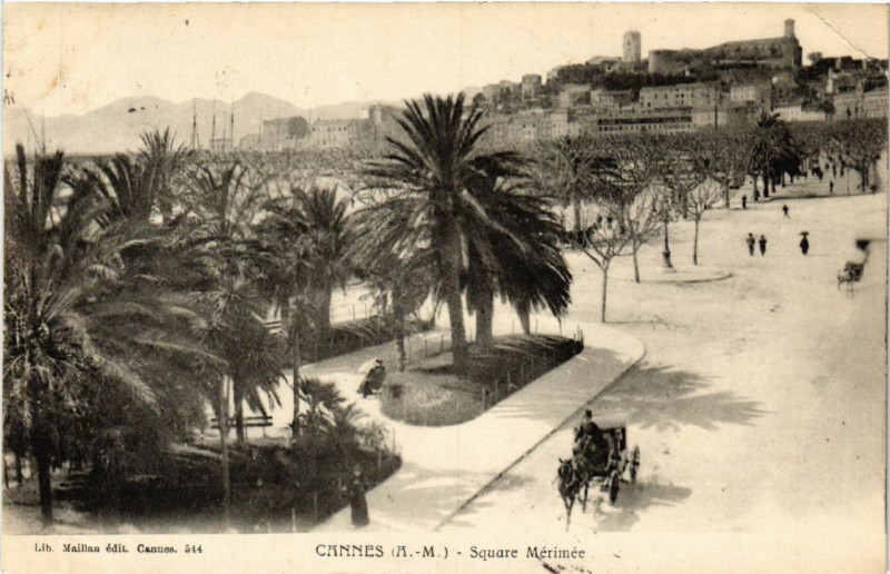 Carte postale ancienne Cannes - - Square Mérimée à Cannes